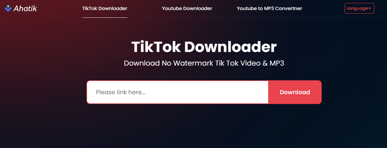 Ahatik Free Tiktok Downloader Online