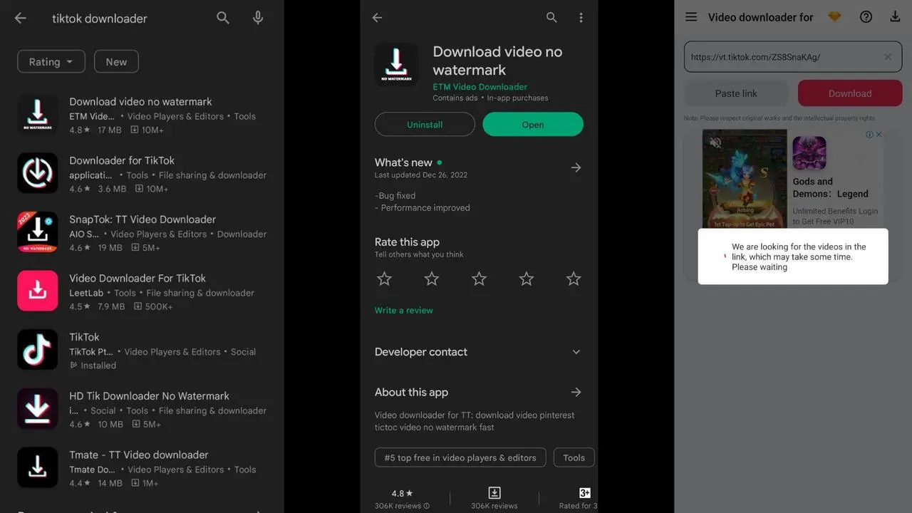 Android Tiktok Downloader oleh ETM Downloader