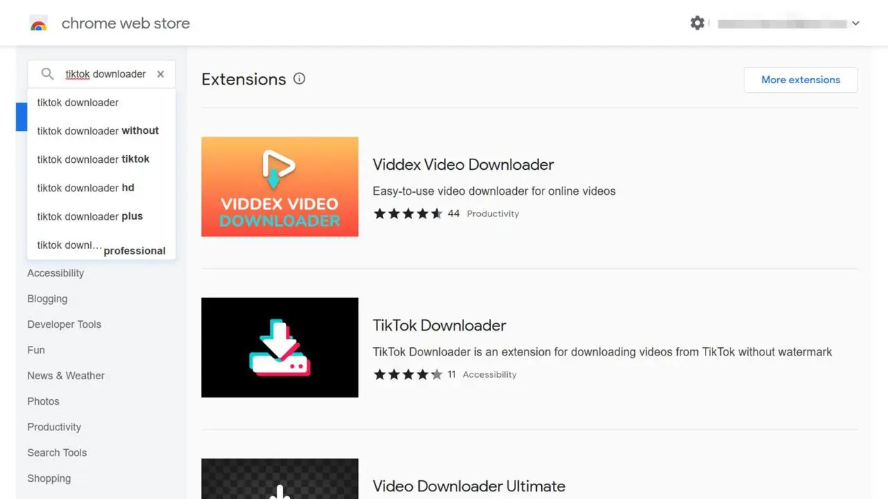 Baixe vídeos do TikTok Videos usando uma extensão do navegador ou add on